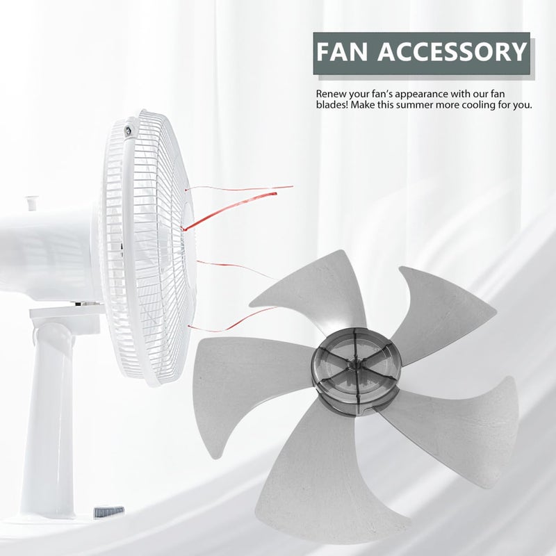 DIYEAH Replacement Fan Blades 13 Inch Five Leaf Plastic Blades for Pedestal and Wall Fans Quiet Cooling Fan Blade Replacement Easy to Install and Clean - Image 3